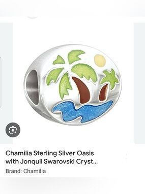 Chamilia Sterling Silver Oasis with Jonquil Swarovski Crystal CHARM